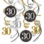 Swirls 30 Guld/Sølv Hængende Dekoration