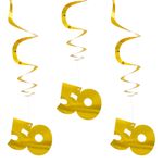 Swirls 50 Guld Hængende Dekoration
