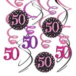 Swirls 50 Lyserød Hængende Dekoration