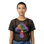 Mesh T-shirt Shrooms Dame