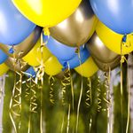 Loftballoner Gul/Blå/Guld