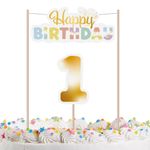Kagedekoration 1st Birthday Rainbow