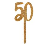 Kagedekoration 50 Guld i Akryl