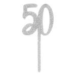 Kagedekoration 50 Sølv i Akryl