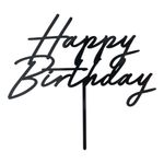 Kagedekoration Happy Birthday i akryl