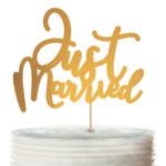 Kagedekoration Just Married Guld
