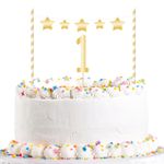 Kagedekorationer 1-års Fødselsdag Guld