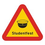 Varningsskylt Studentfest