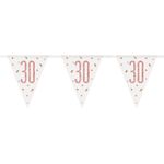 Vimpelguirlande 30 Hvid/Rosaguld
