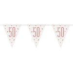 Vimpelguirlande 50 Hvid/Rosaguld