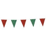 Vimpelguirlande Rød/Grøn Glitter