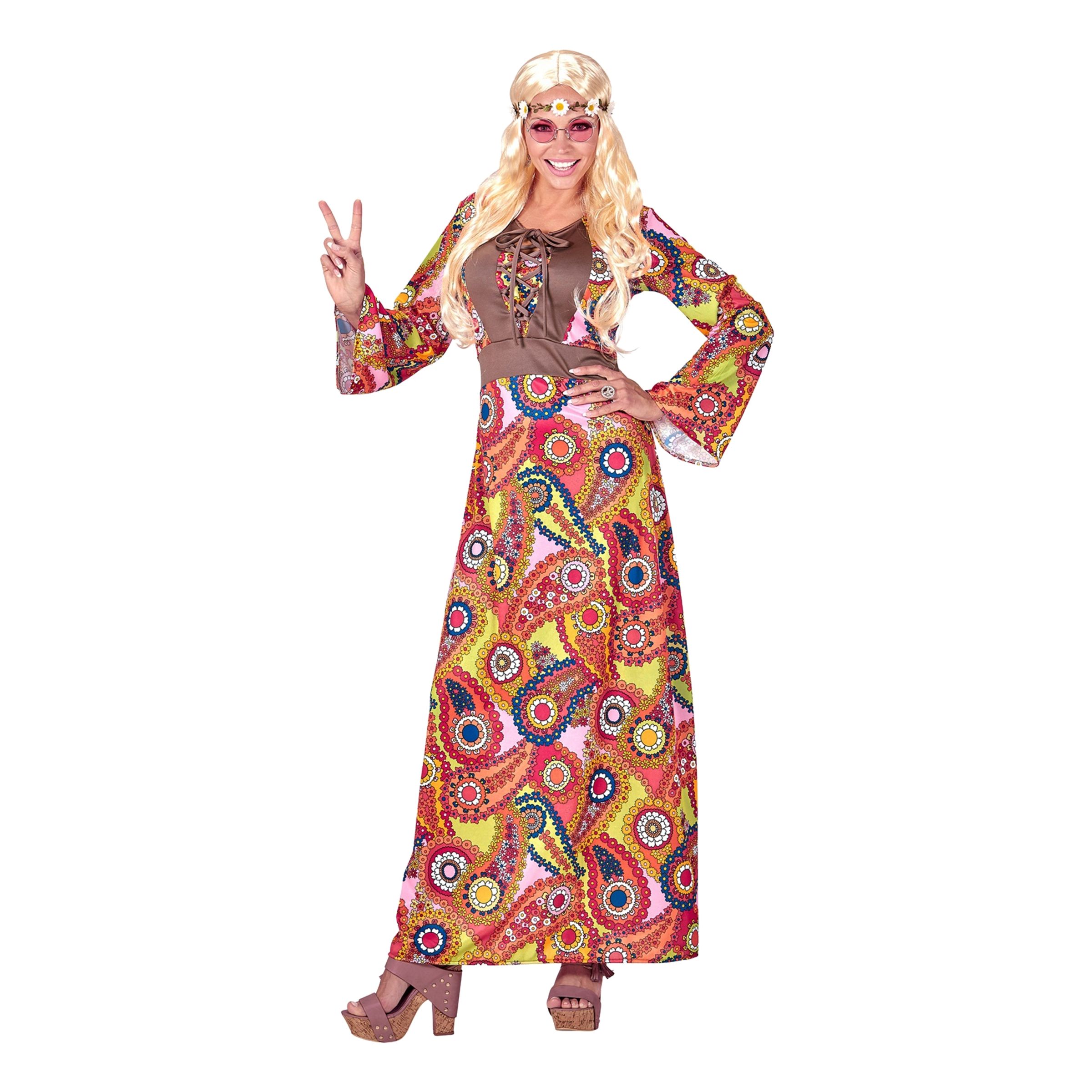 60-tals Hippie Klänning Maskeraddräkt - Small | Hem - Maskerad - Maskeraddräkter - Damdräkter | Maskeradspecialisten