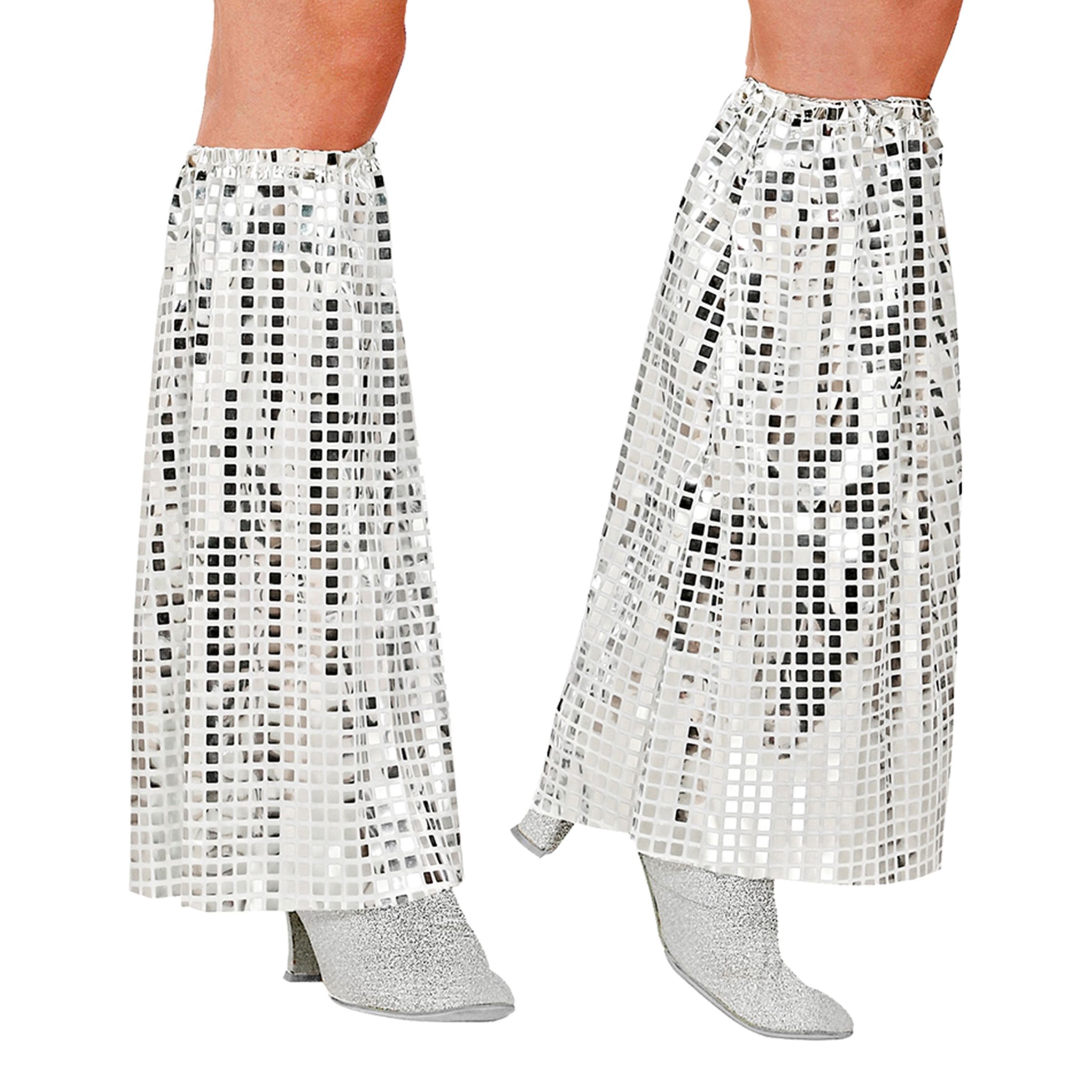 70-tals Disco Benvärmare Paljett Silver - One size
