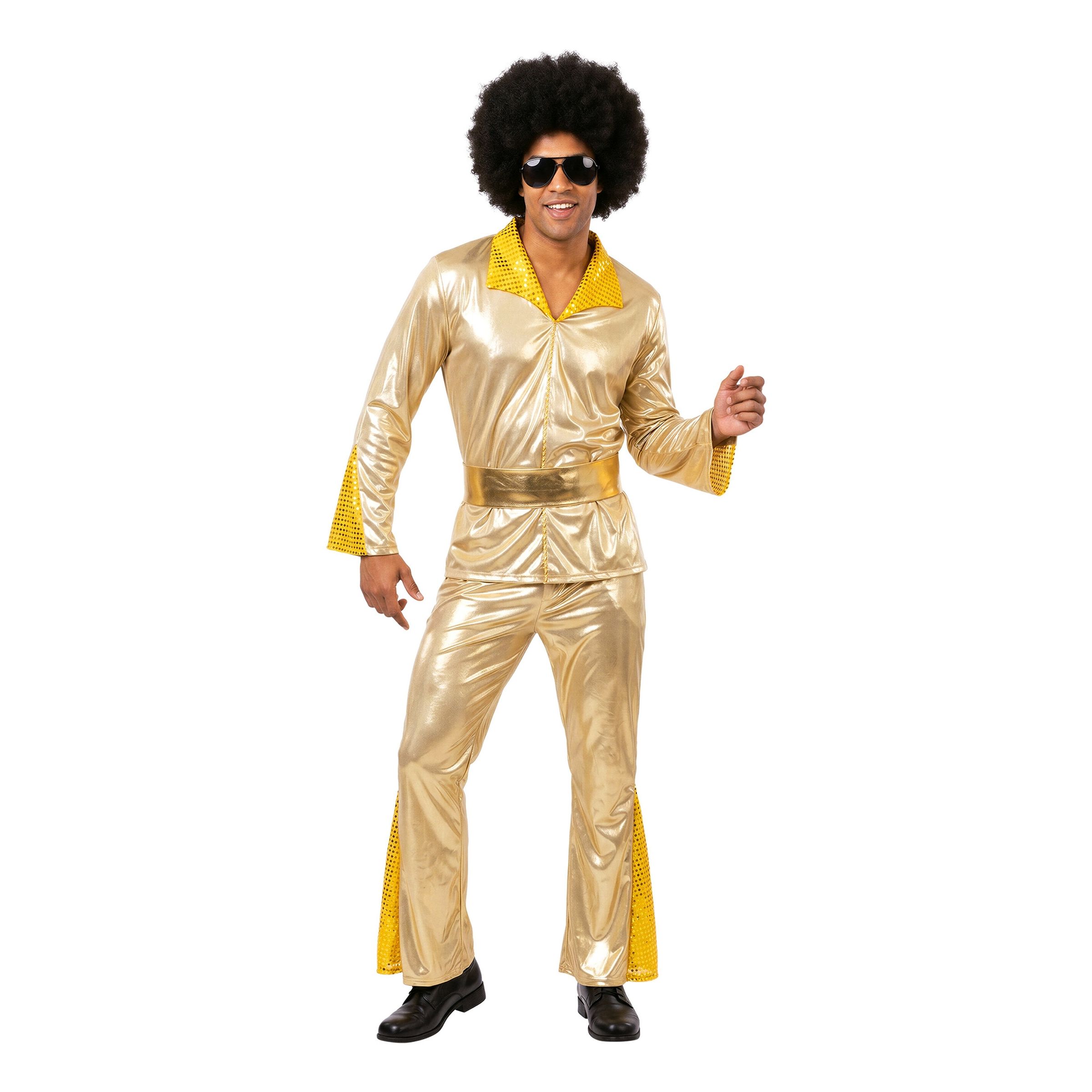 70’er Disco Herre Guld Kostume - Medium