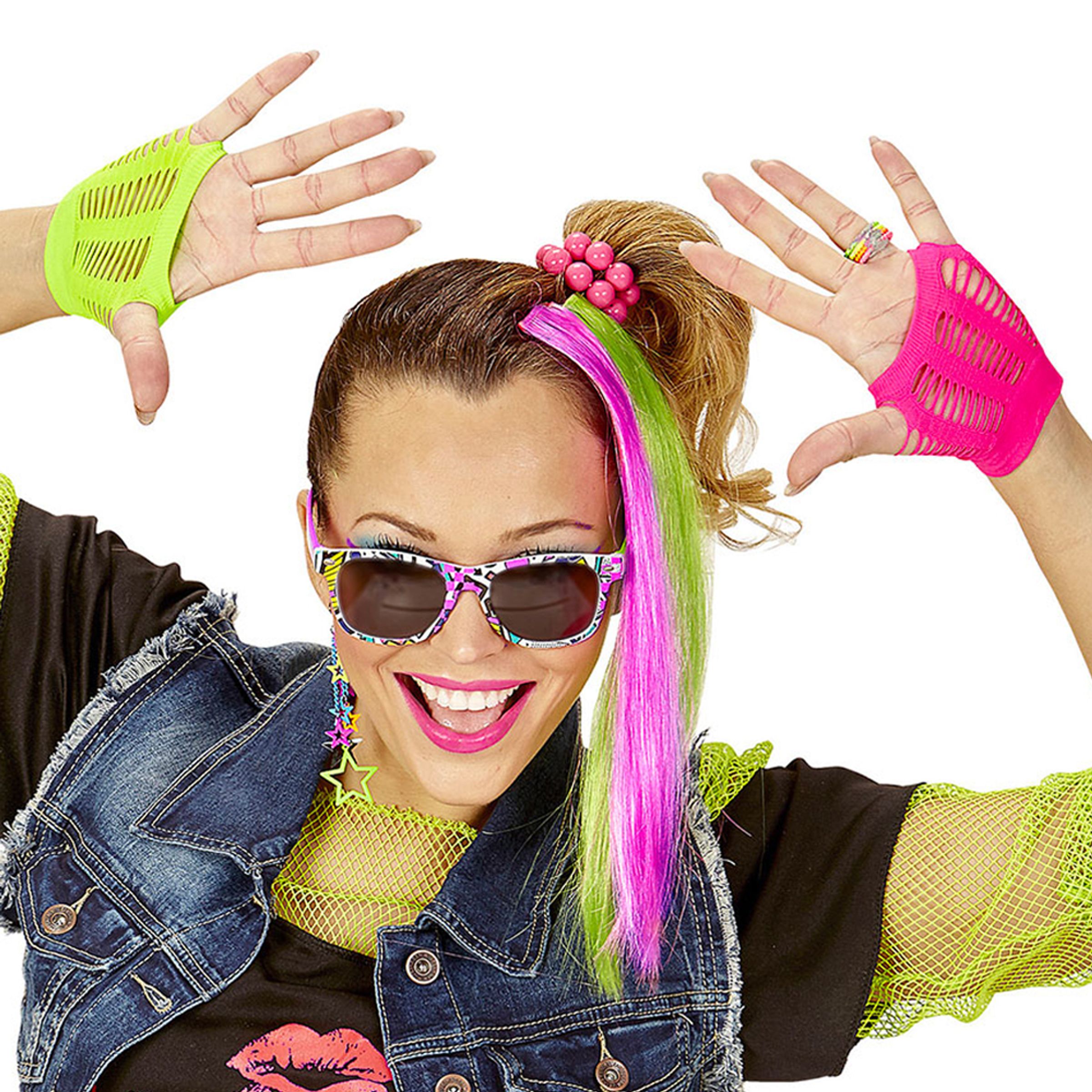 80-tals Neon Tillbehörskit | Hem - Maskerad - Tillbehör - Handskar | Maskeradspecialisten