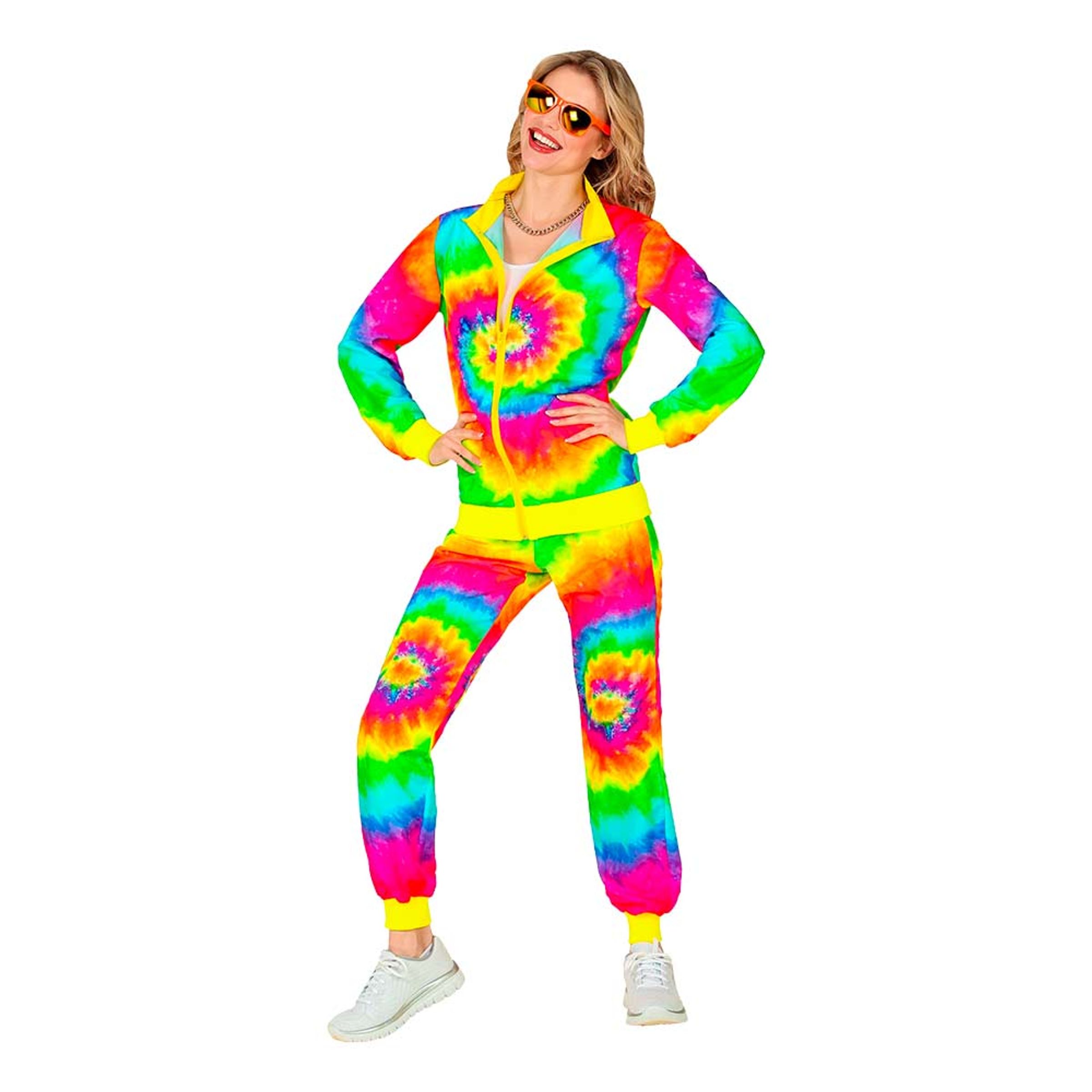 80-tals Träningsoverall Tie-Dye Maskeraddräkt - XX-Large