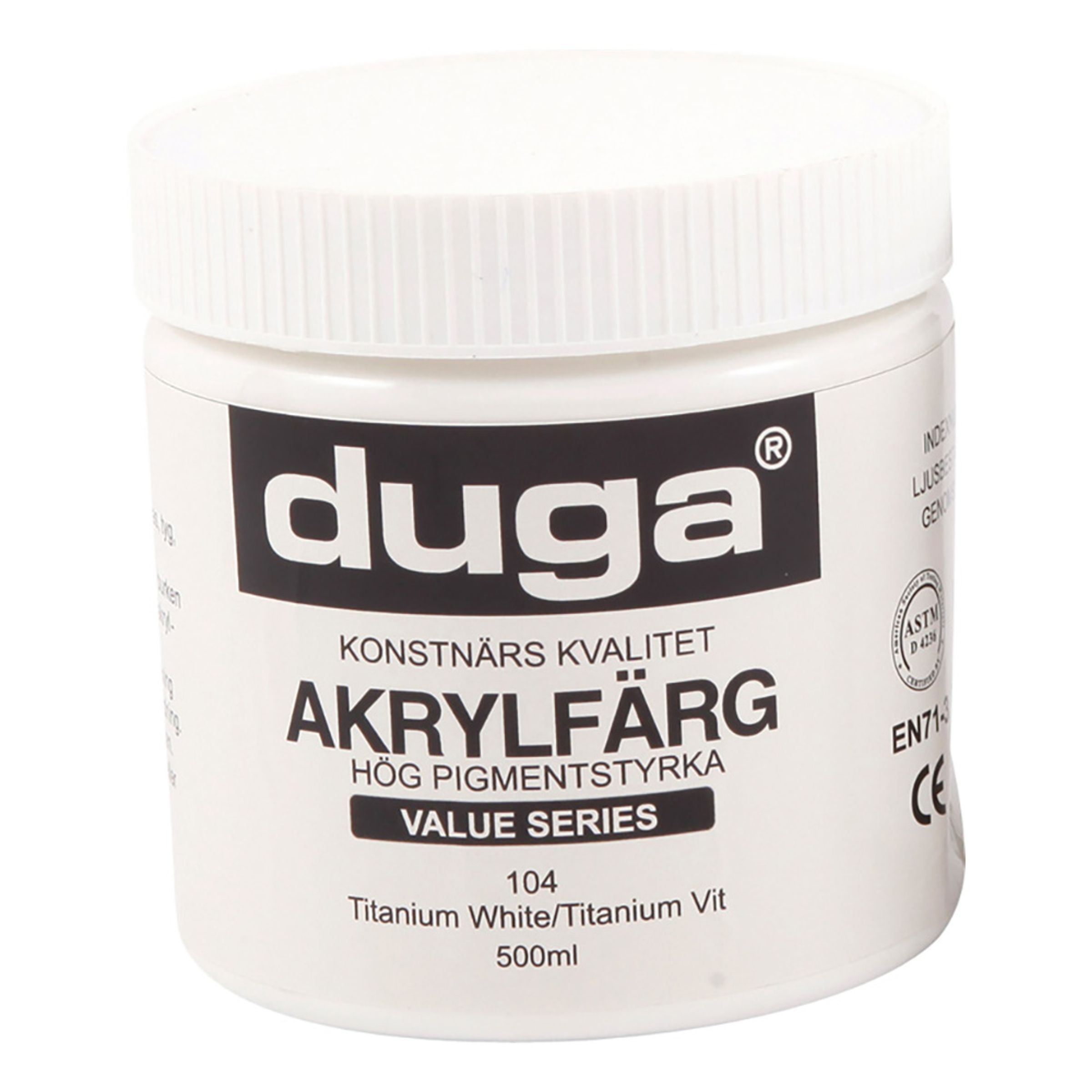 Duga Akrylfärg Vit - 500 ml | Hem - Roliga Prylar - Hobby & Fritid - Pyssel & Hobbymaterial | Pryloteket