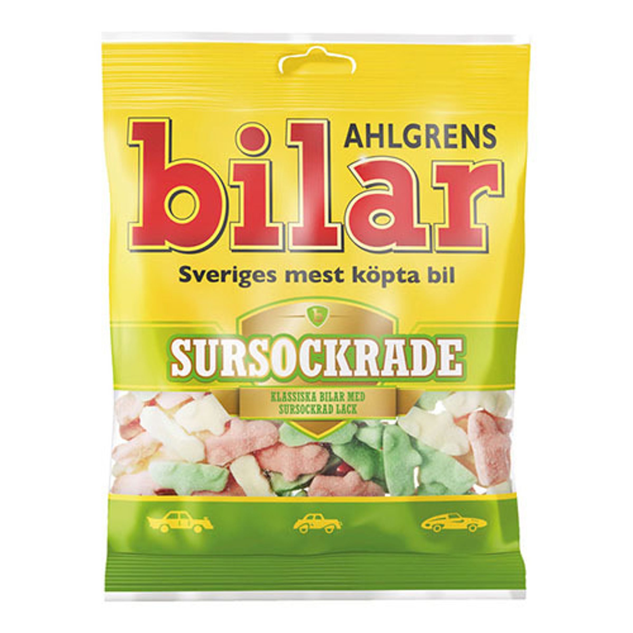 Ahlgrens Bilar Sursockrade - 100 g | Hem - Godis & Läsk - Godis - Retrogodis | Maskeradspecialisten