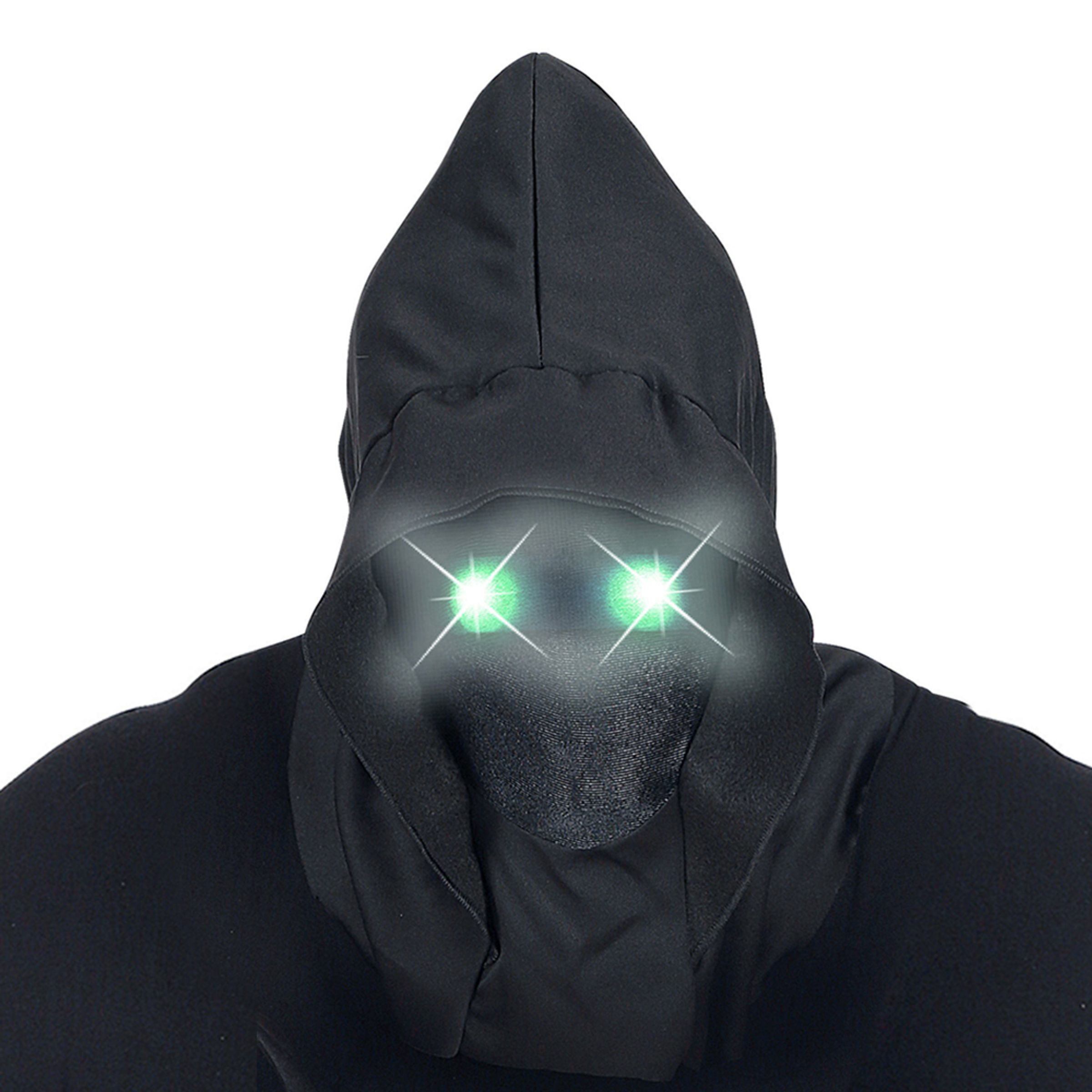 Ansigtsløs Maske med Lysende Grønne Øjne - One size