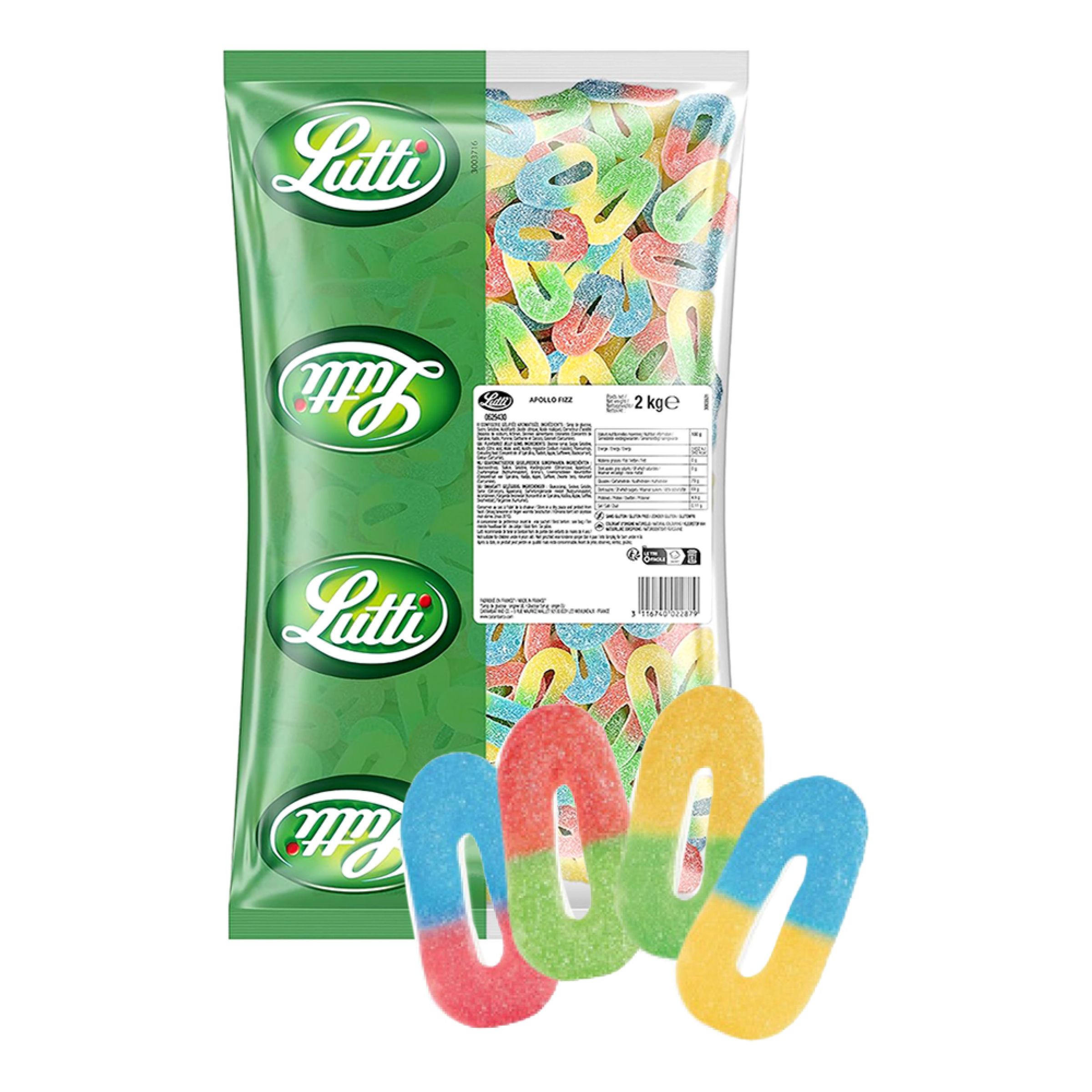 Lutti Apollo Fizz Storpack - 2 kg | Hem - Godis & Läsk - Godis - Surt Godis | Maskeradspecialisten