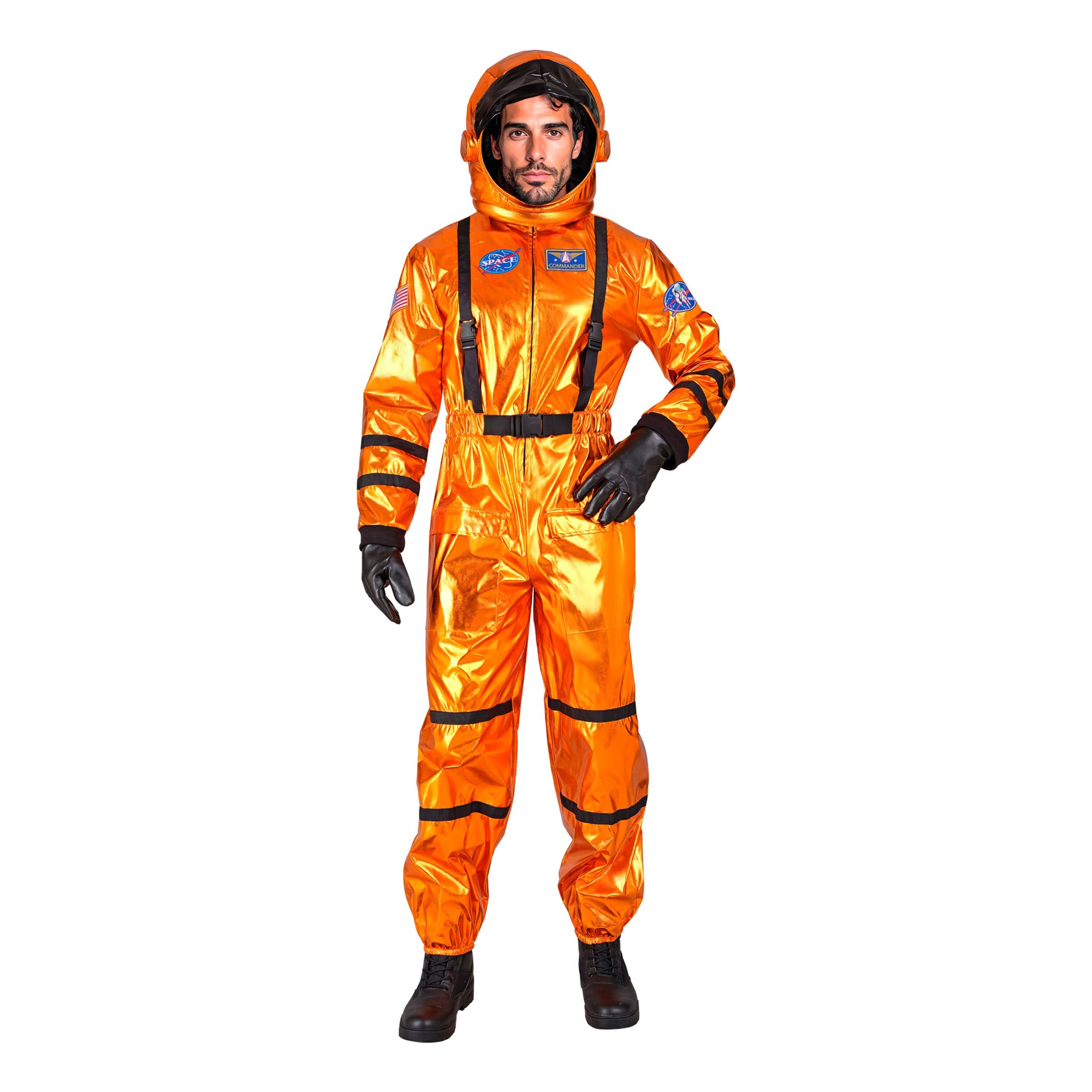 Astronaut Orange Metallic Herr Maskeraddräkt - Large | Hem - Maskerad - Maskeraddräkter - Herrdräkter | Pryloteket
