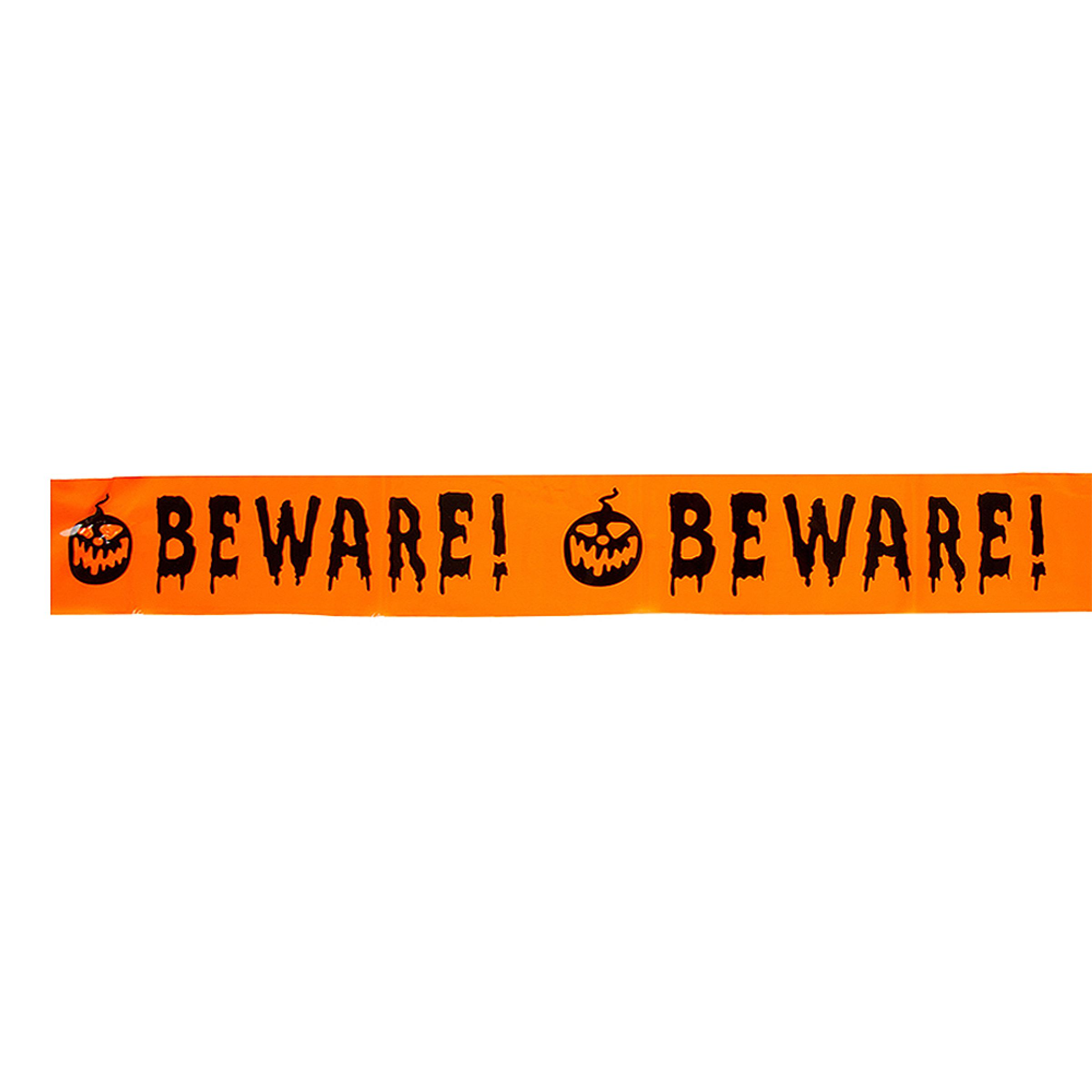 Afspærringsbånd 6 m. "BEWARE!"