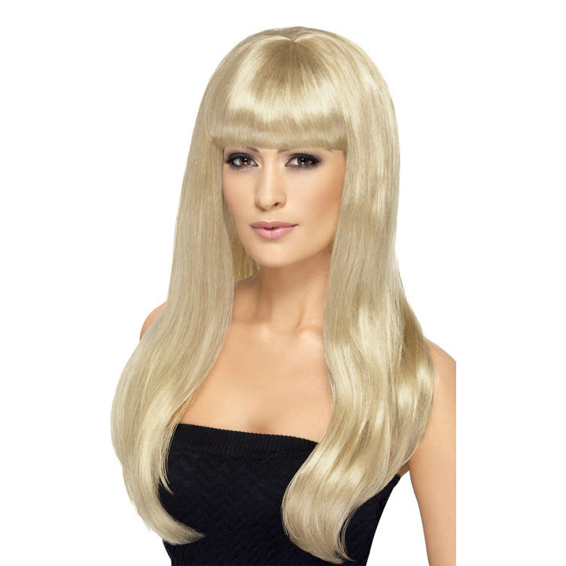 Blond Peruk Med Lugg
