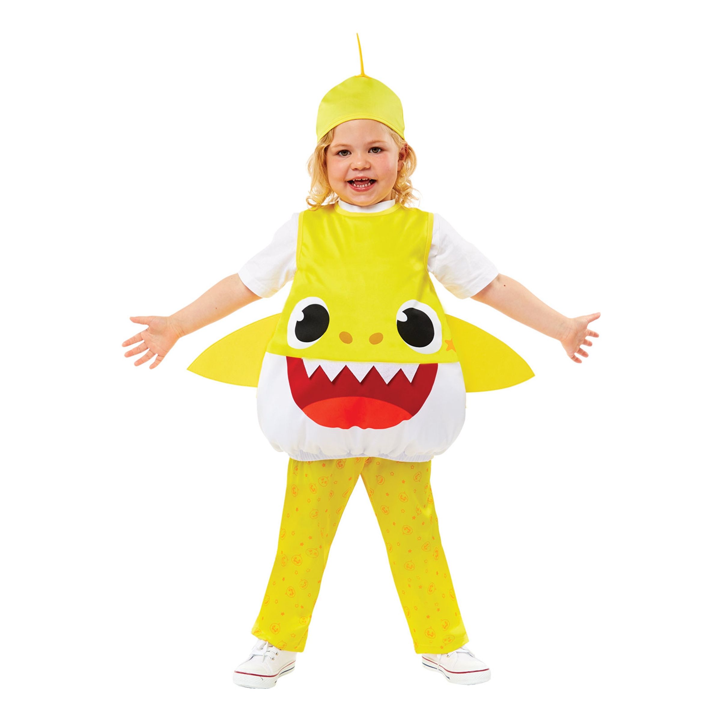 Baby Shark Gul Børnekostume - XX-Small