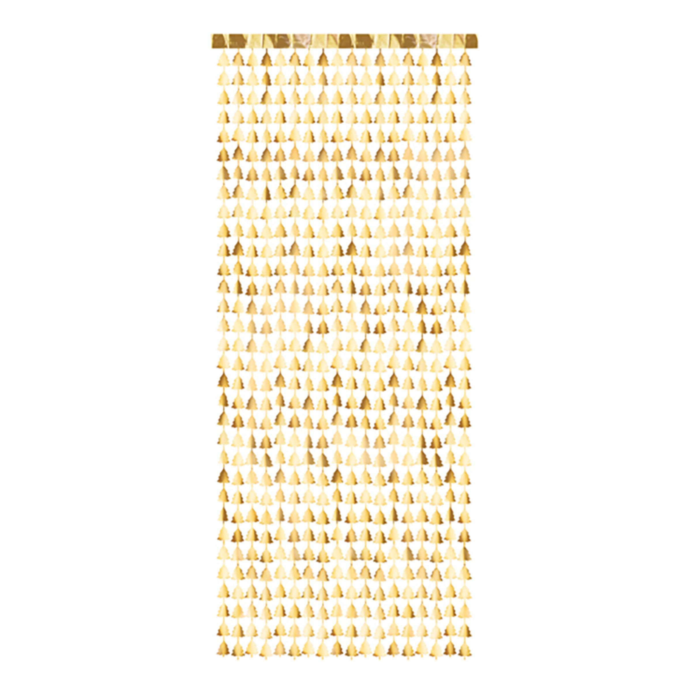 Backdrop Juletræer Guld - 100 x 245 cm