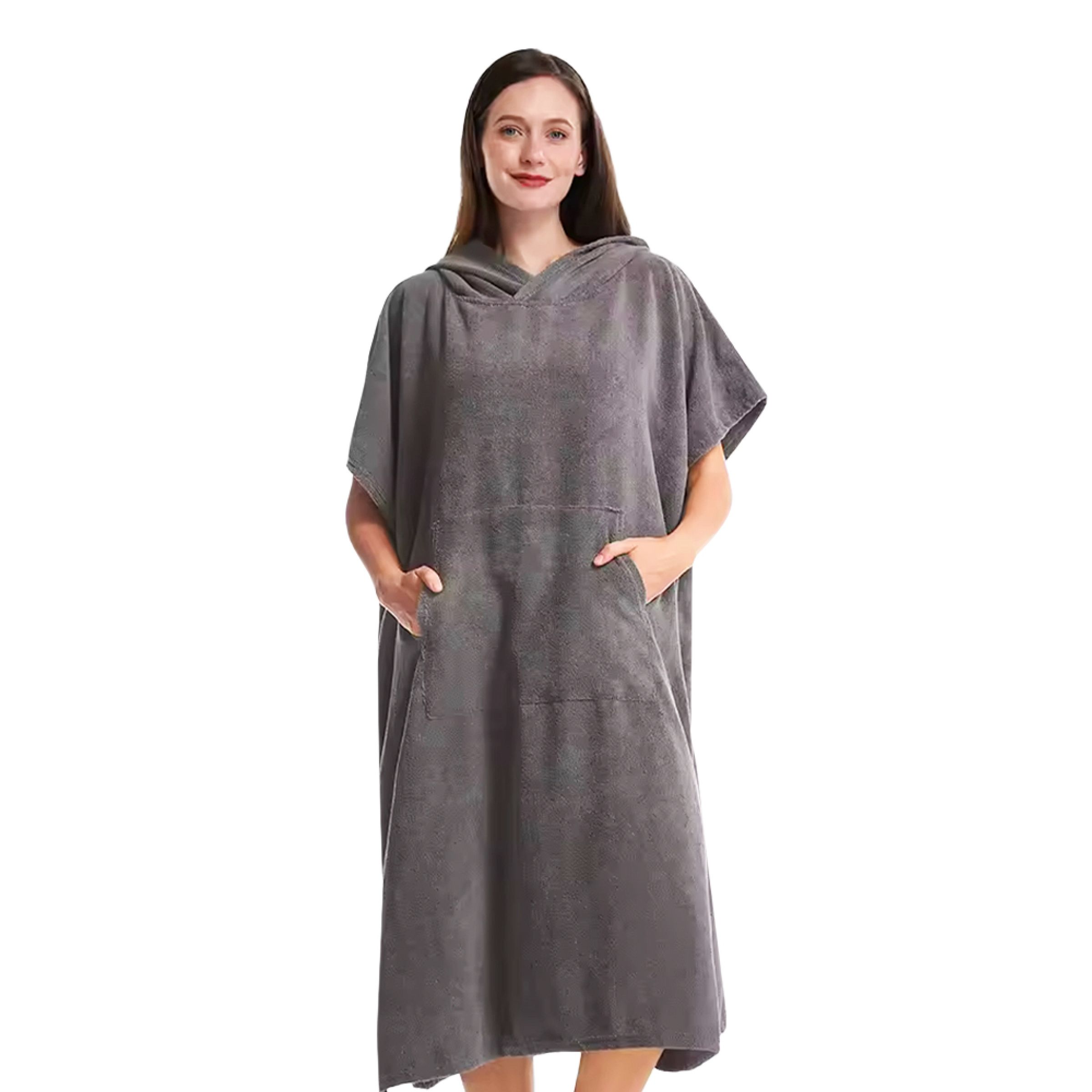 Badponcho för Vuxna - Grå | Hem - Roliga Prylar - Hem & Hushåll - Till Badrummet | Maskeradspecialisten