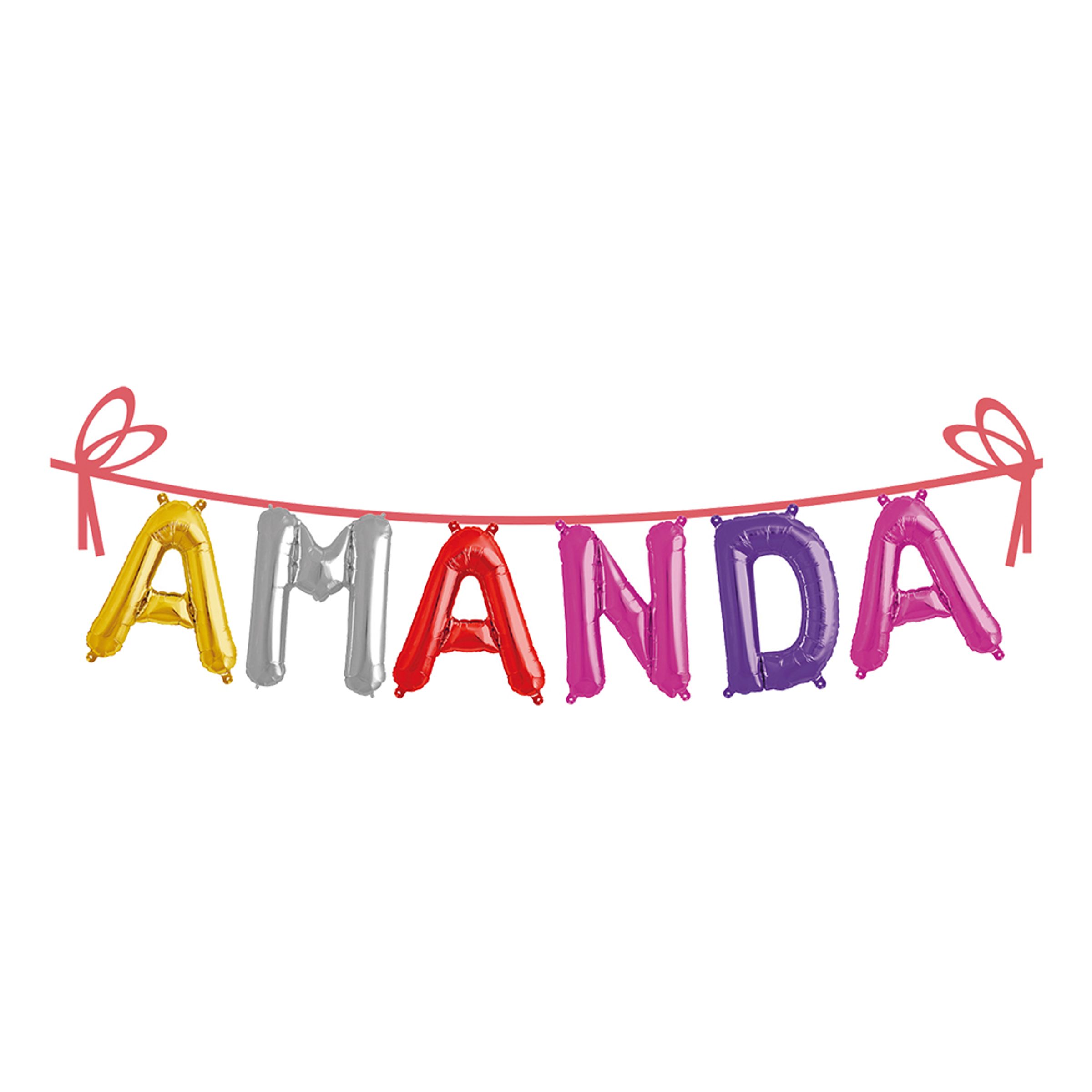 Ballonguirlande Folie Navn - Amanda