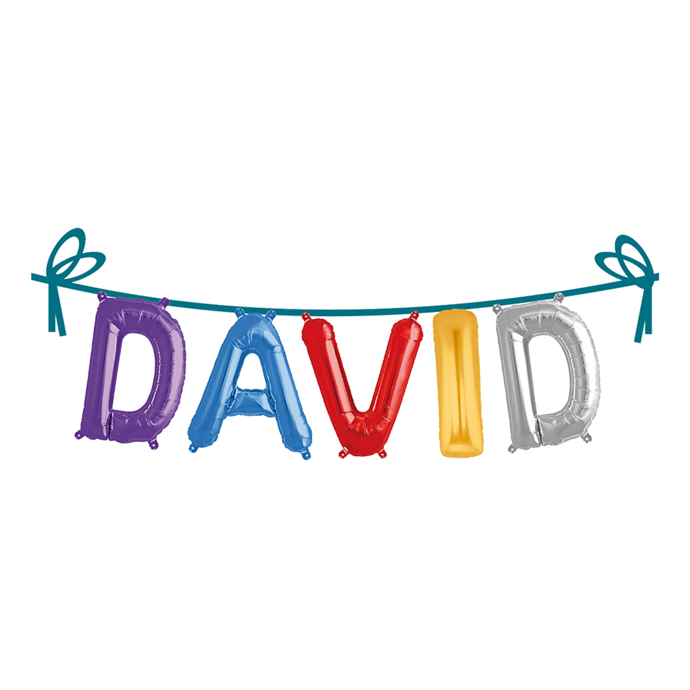 Ballonggirlang Folie Namn - David | Hem - Festartiklar - Festdekoration - Girlanger | Pryloteket