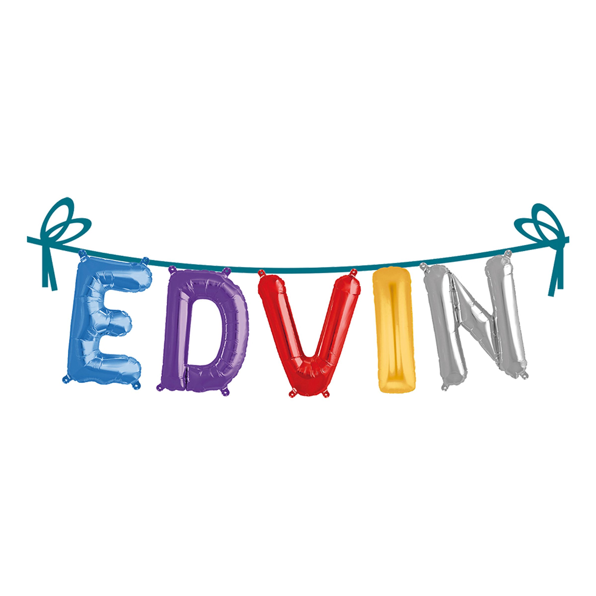 Ballonggirlang Folie Namn - Edvin | Hem - Festartiklar - Festdekoration - Girlanger | Maskeradspecialisten