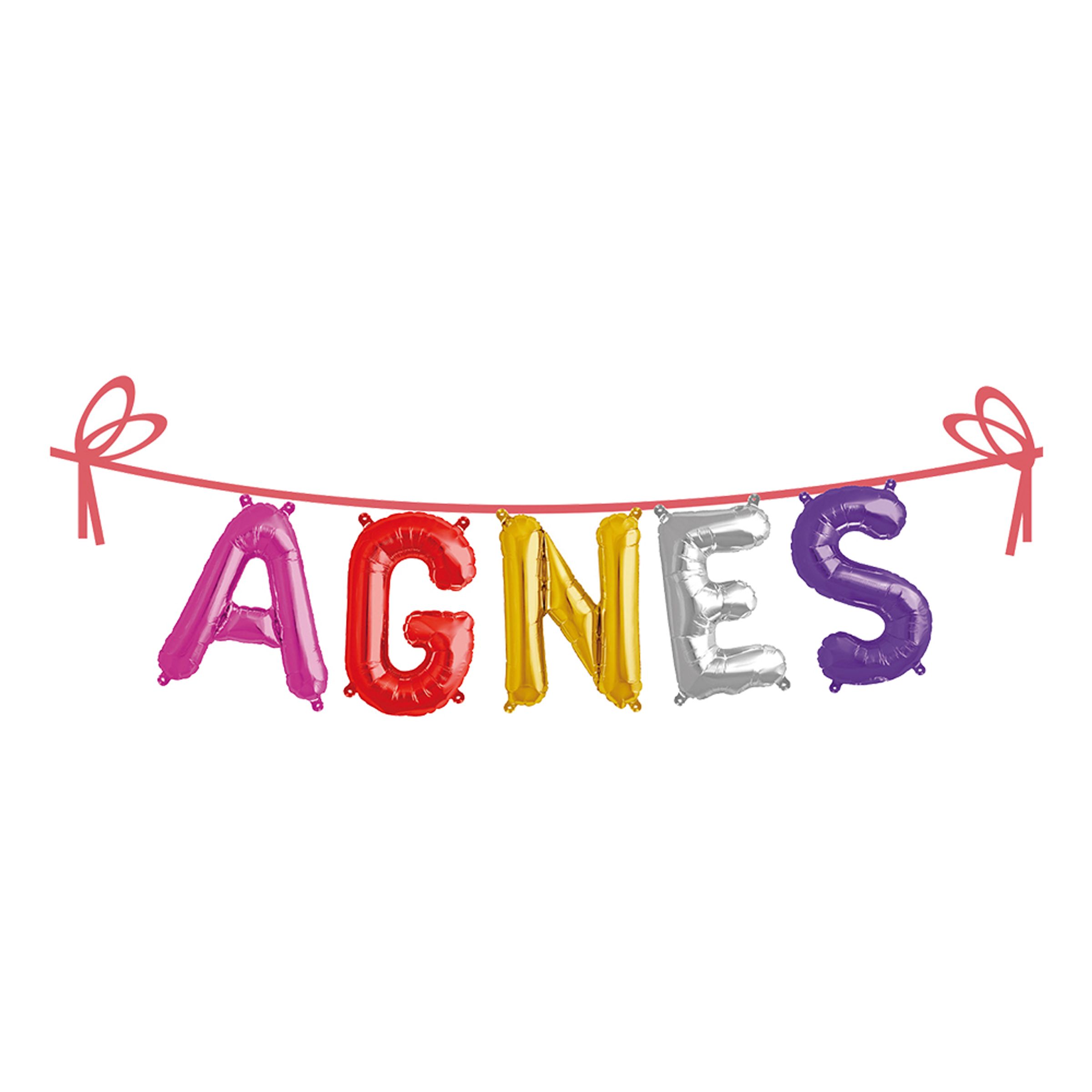 Ballonguirlande Folie Navn - Agnes