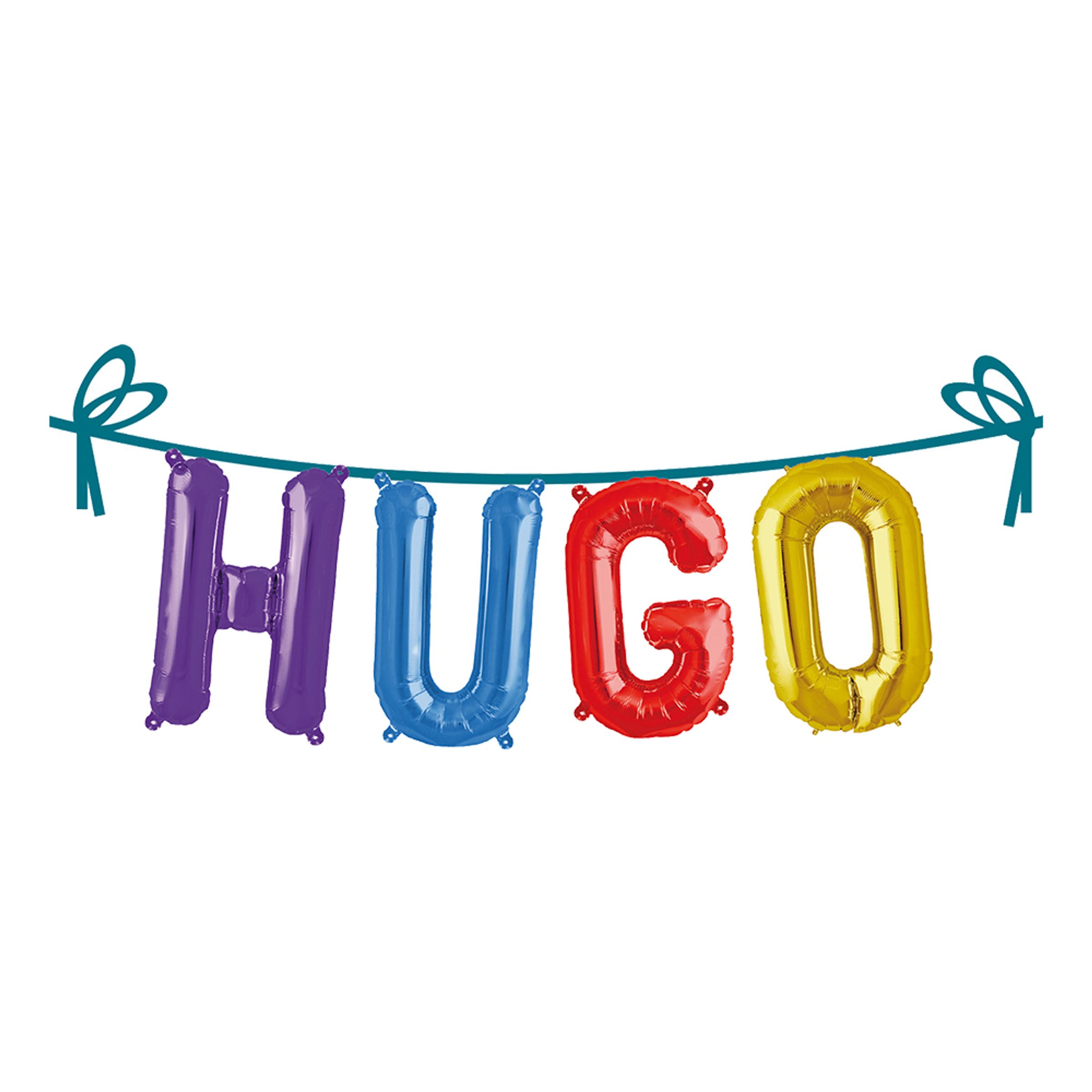 Ballonggirlang Folie Namn - Hugo | Hem - Festartiklar - Festdekoration - Girlanger | Party Outlet