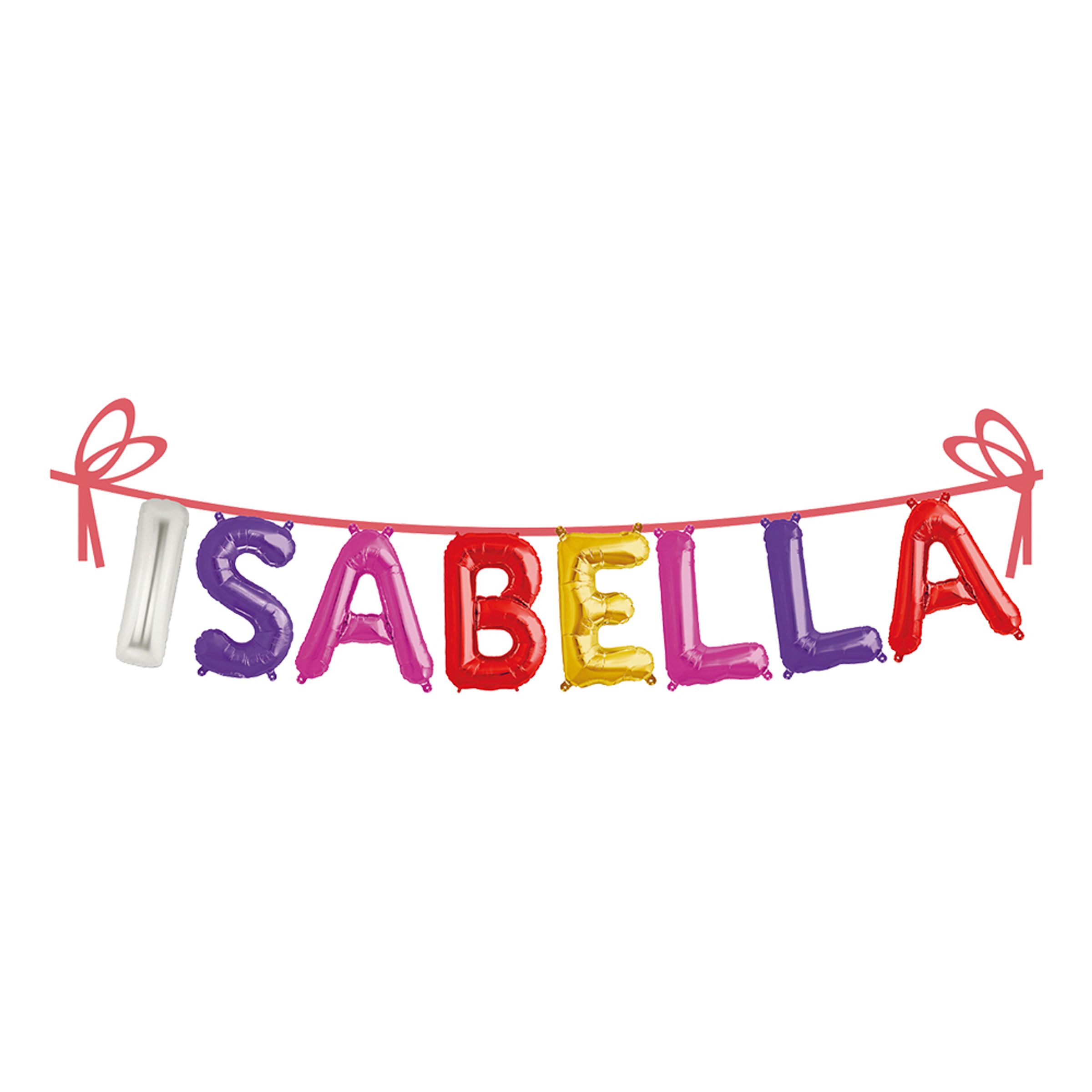 Ballonggirlang Folie Namn - Isabella | Hem - Festartiklar - Festdekoration - Girlanger | Maskeradspecialisten