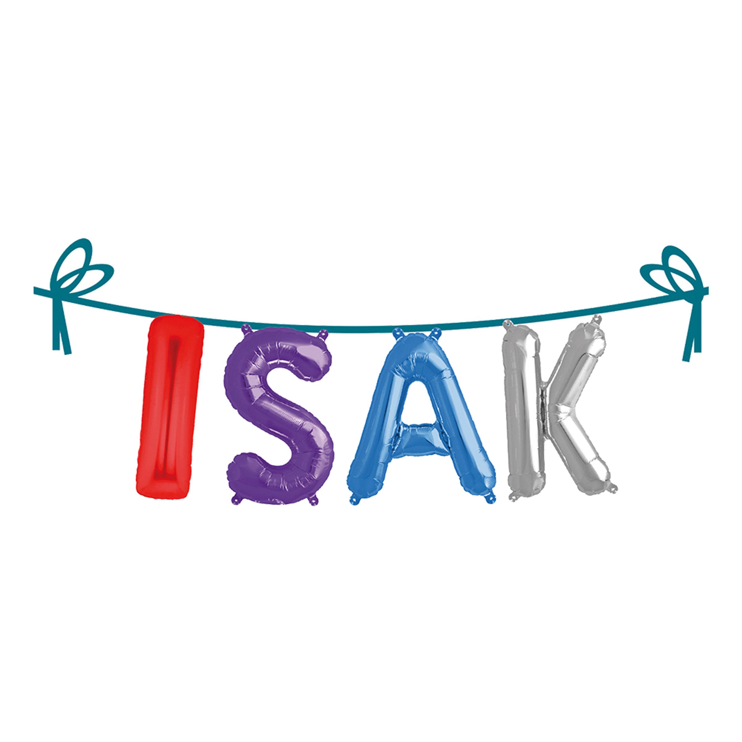 Ballonggirlang Folie Namn - Isak | Hem - Festartiklar - Festdekoration - Girlanger | Pryloteket