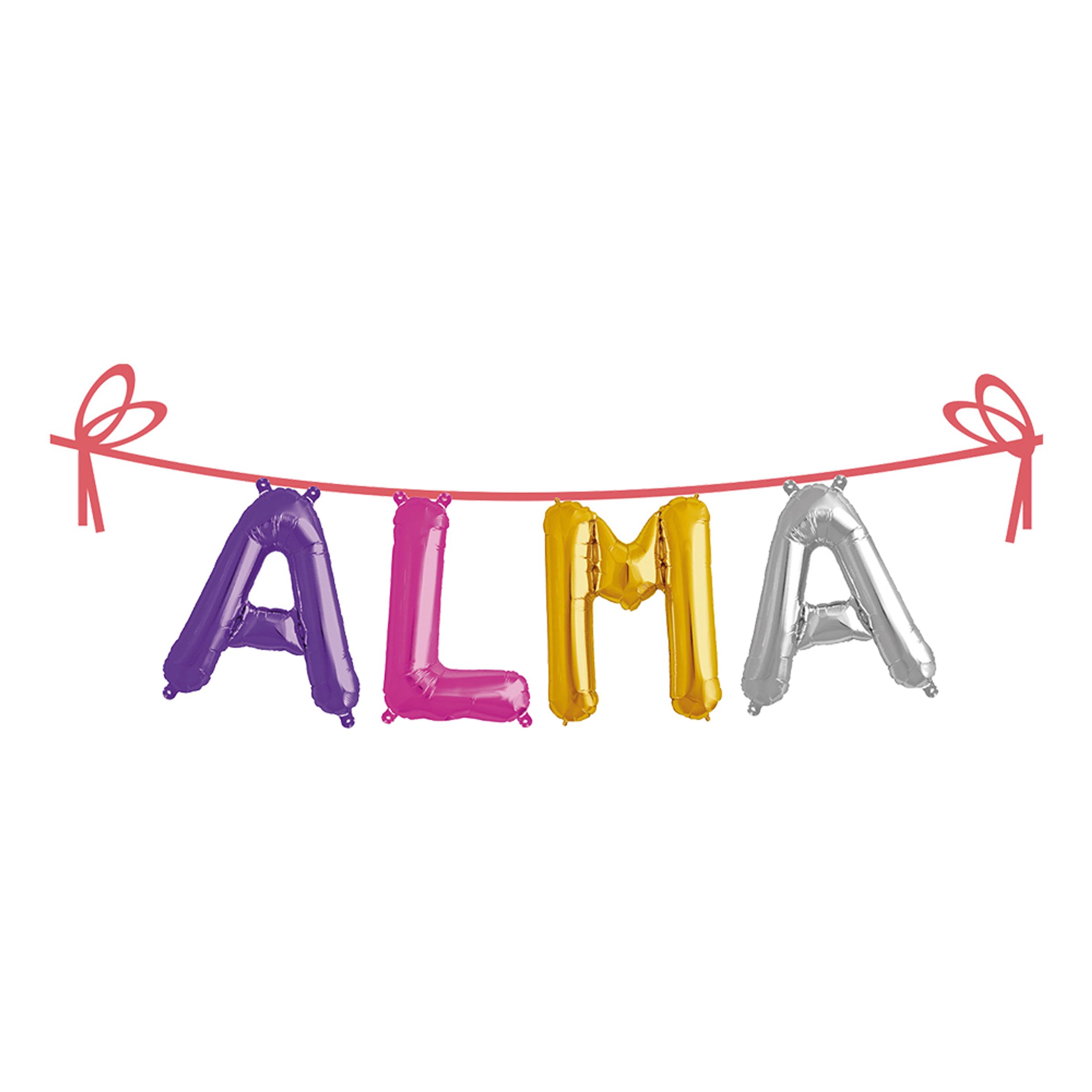 Ballonguirlande Folie Navn - Alma