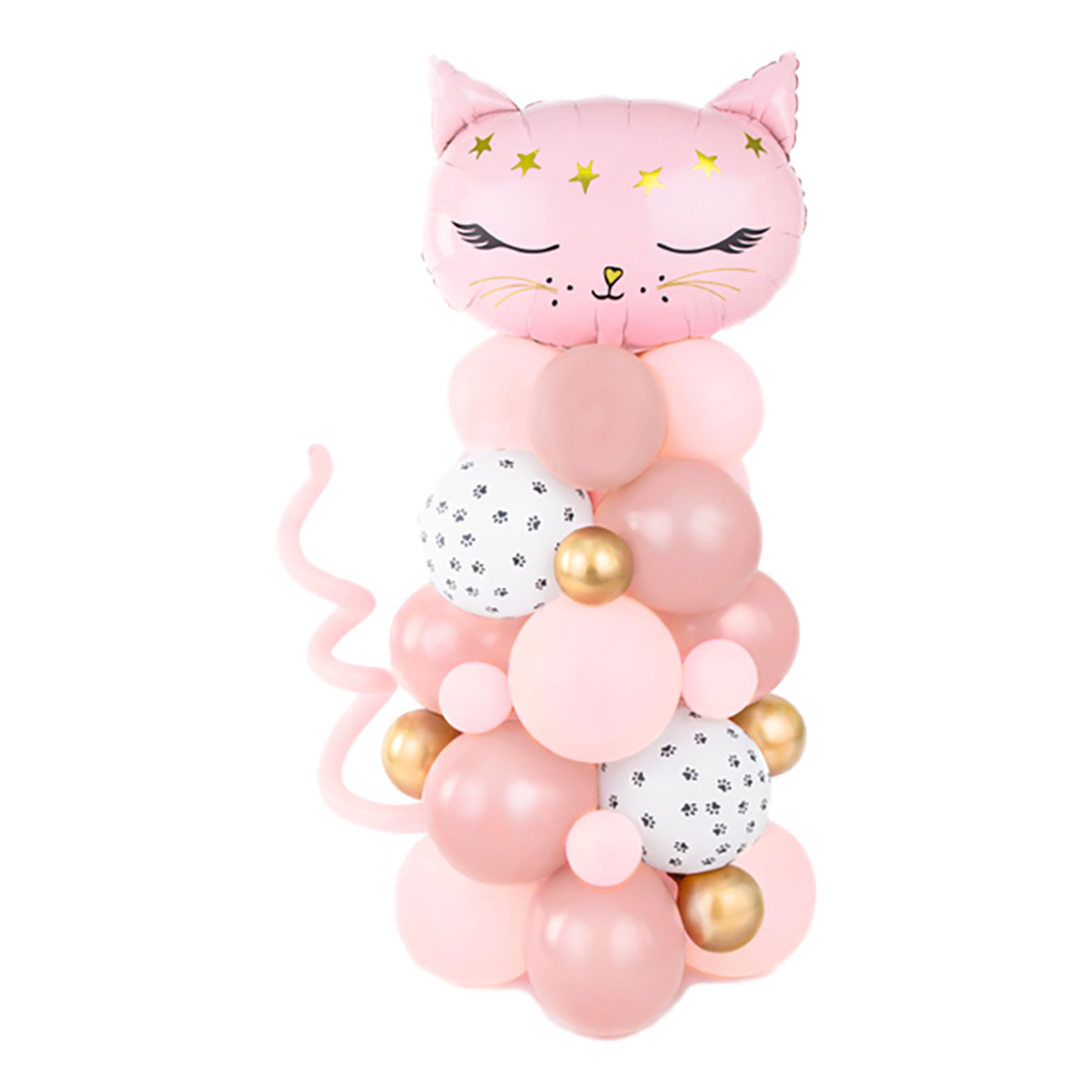 DIY Ballonfigur Kat Lyserød