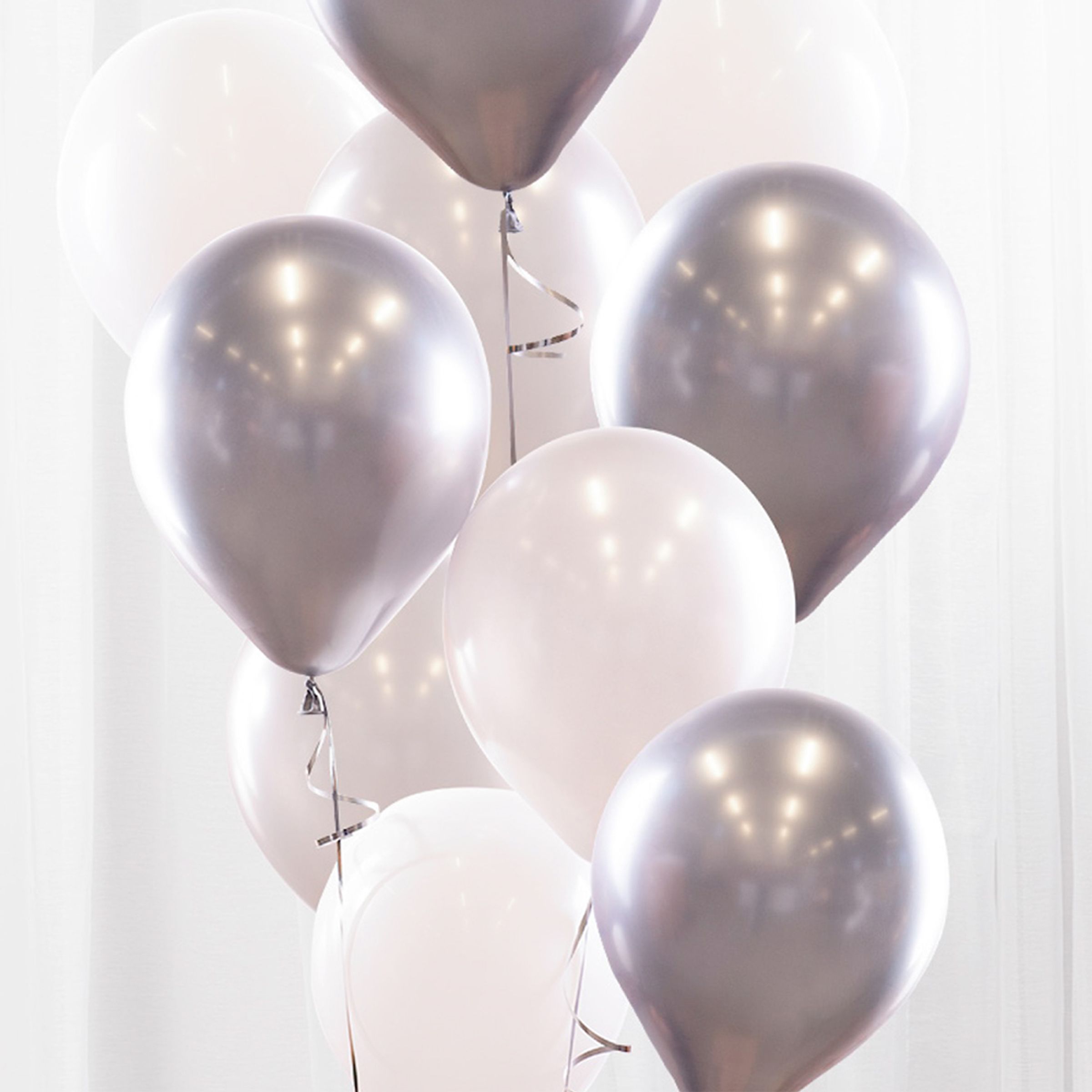Ballonbuket Sølv/Krom
