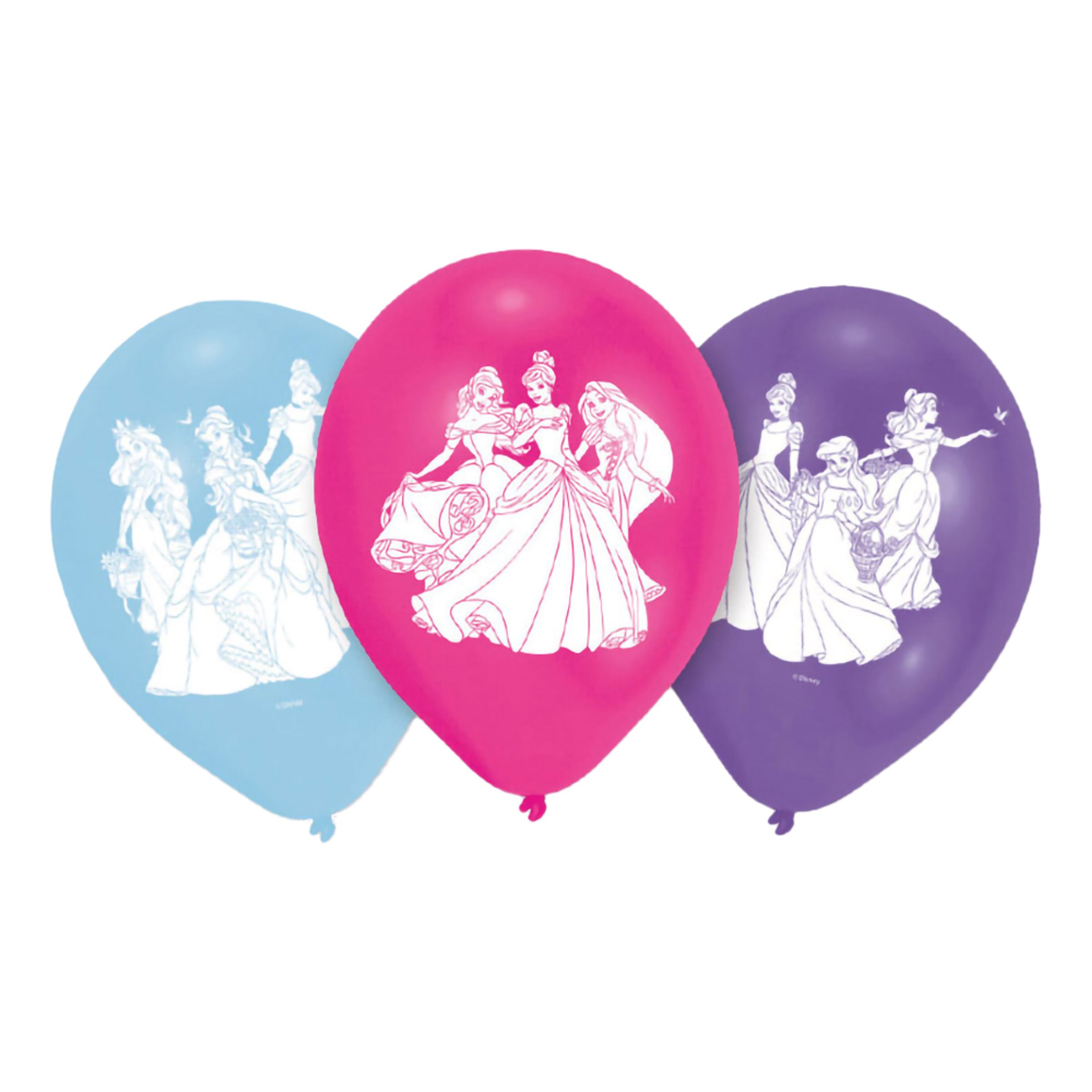 Ballonger Disney Prinsessor - 6-pack | Hem - Festartiklar - Ballonger - Latexballonger | Pryloteket