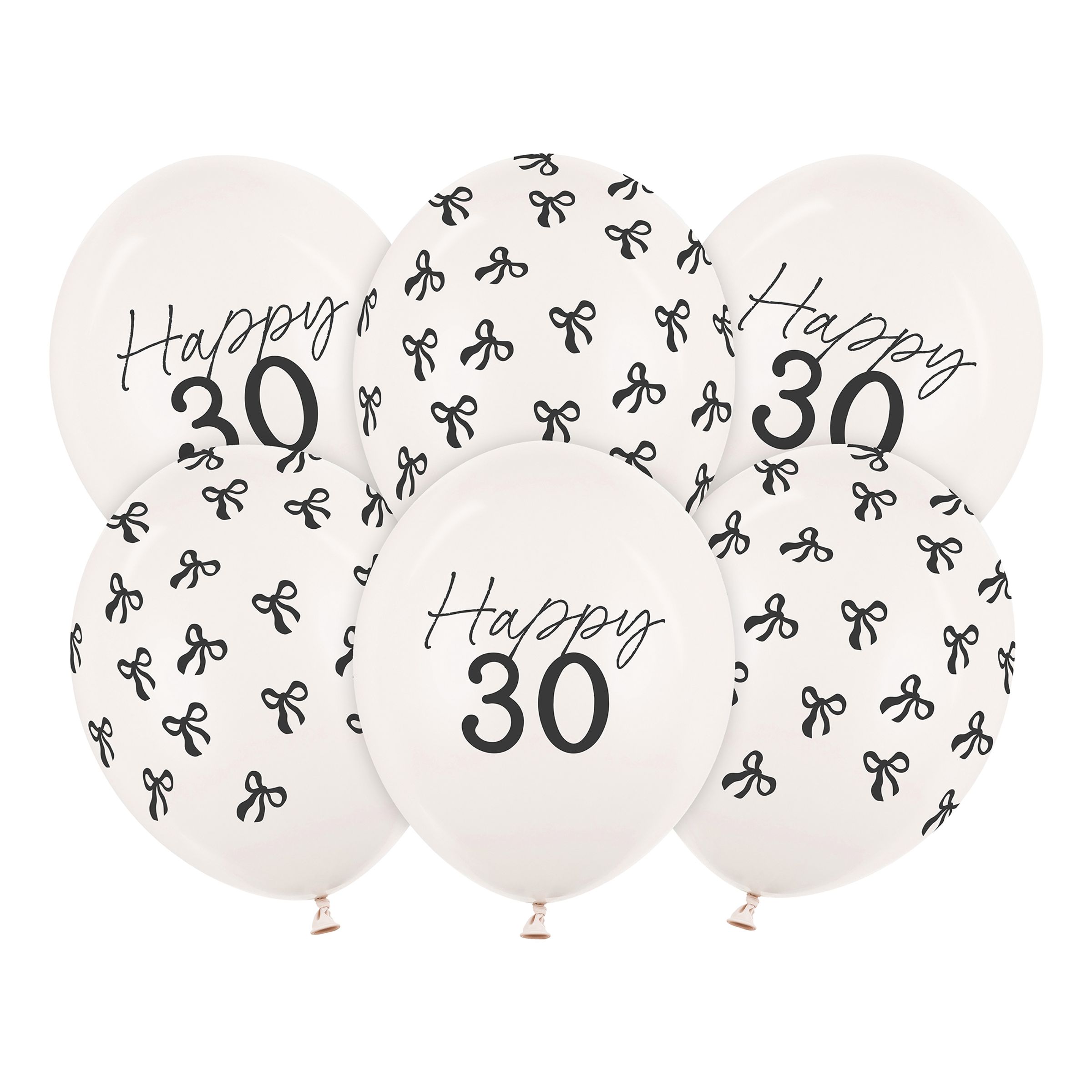 Balloner Happy 30 med Rosetter - 6-pak