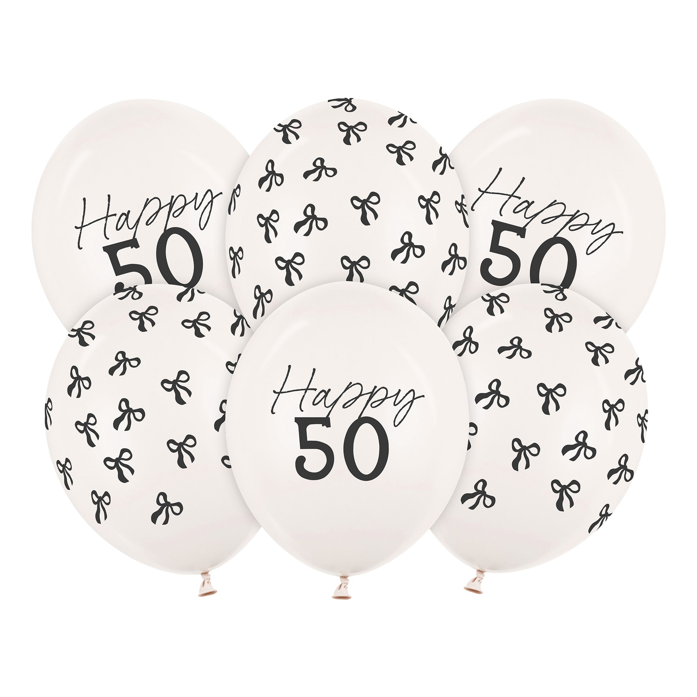 Balloner Happy 50 med Rosetter - 6-pak
