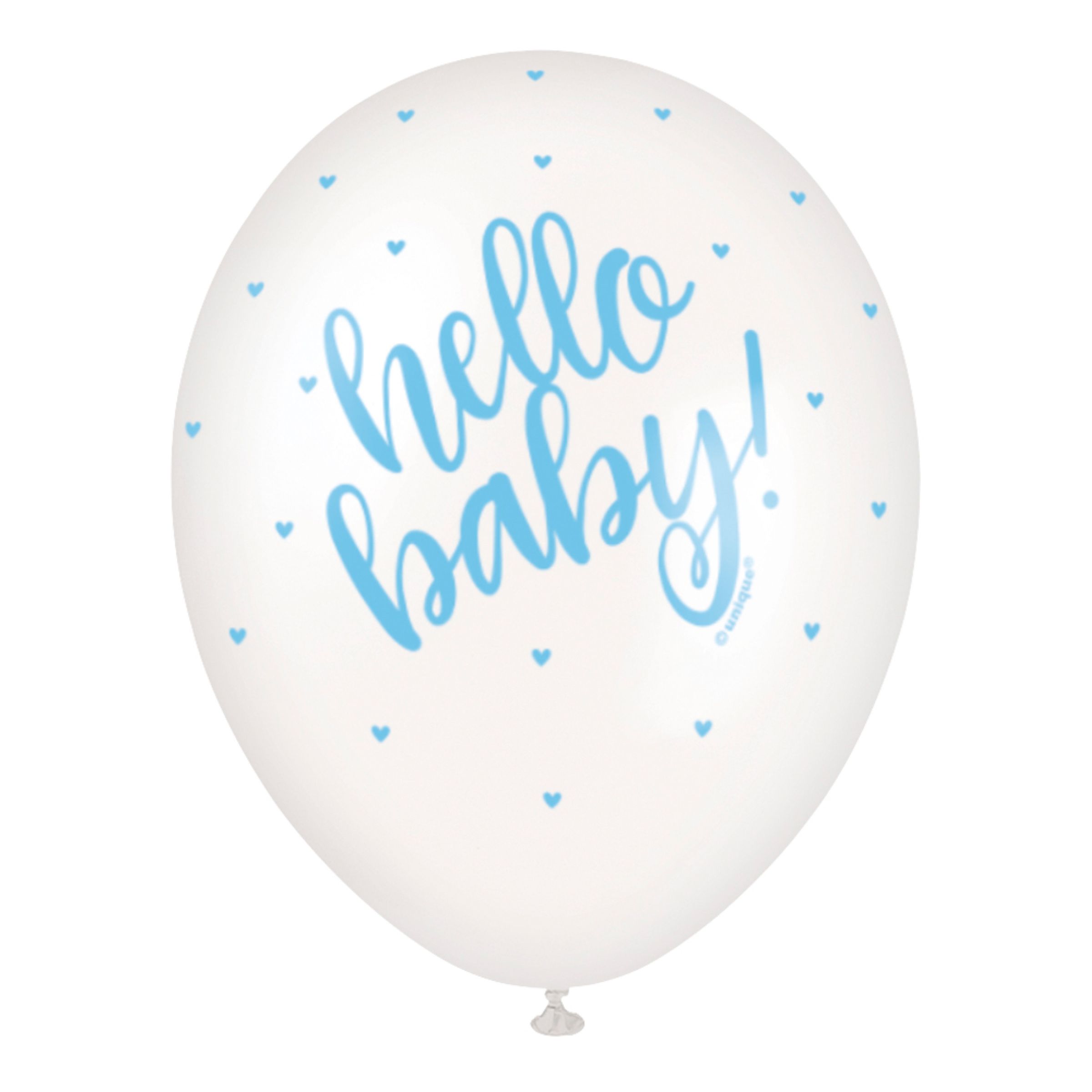 Balloner Hello Baby Blå - 5-pak