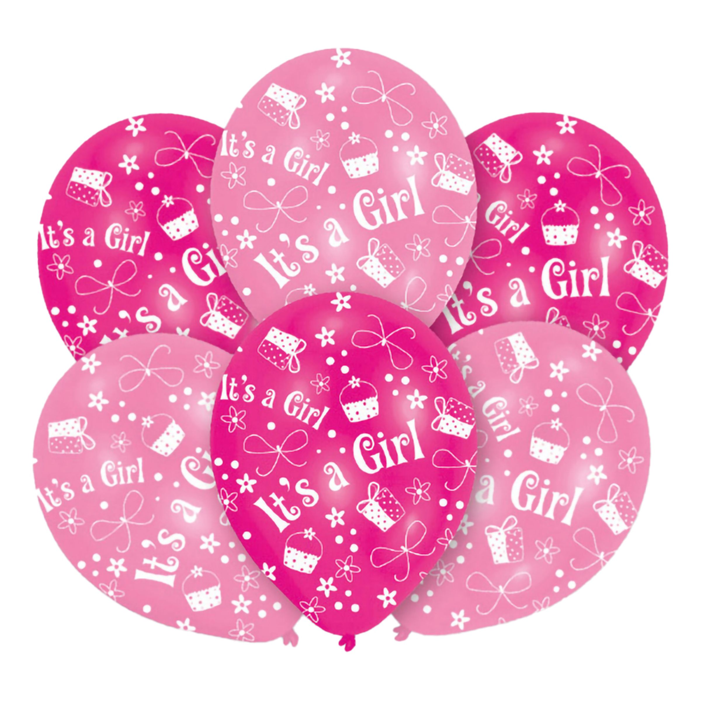 It´s a Girl balloner 6 stk. - Pink og lyserøde