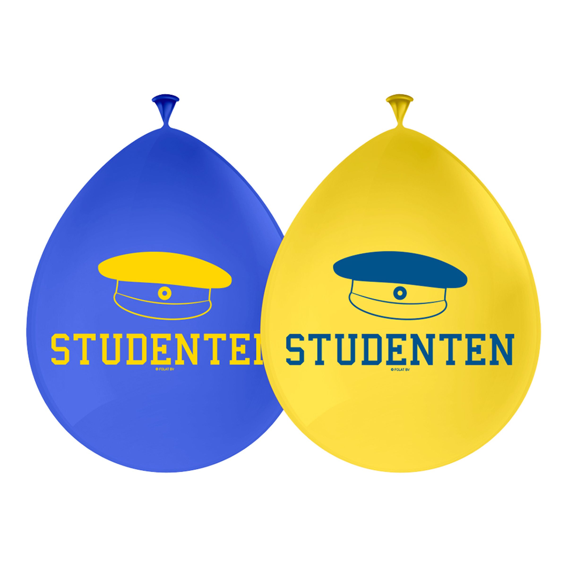 Balloner Studenten Blå/Gul - 8-stk