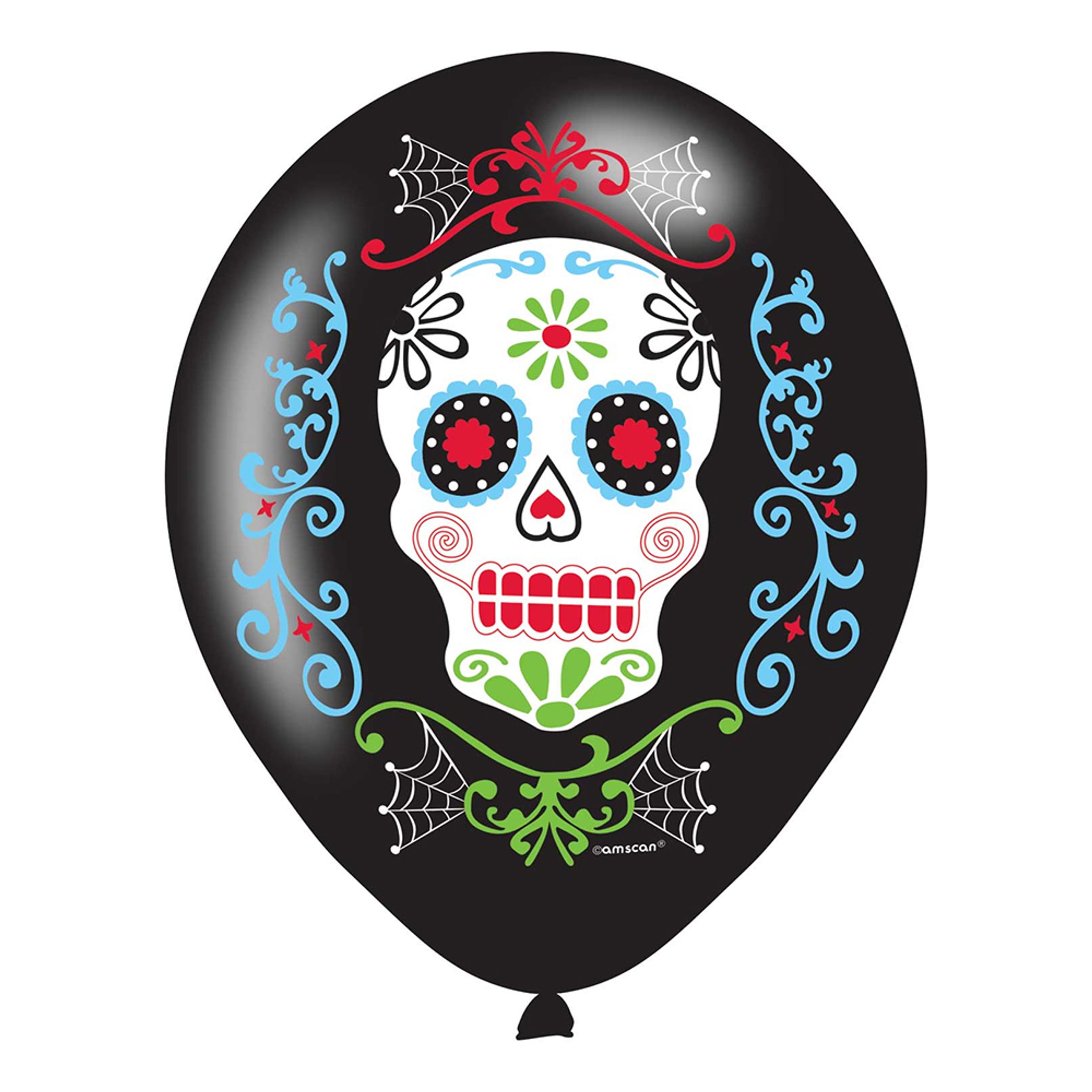 Balloner Sorte Day of the Dead - 6-stk