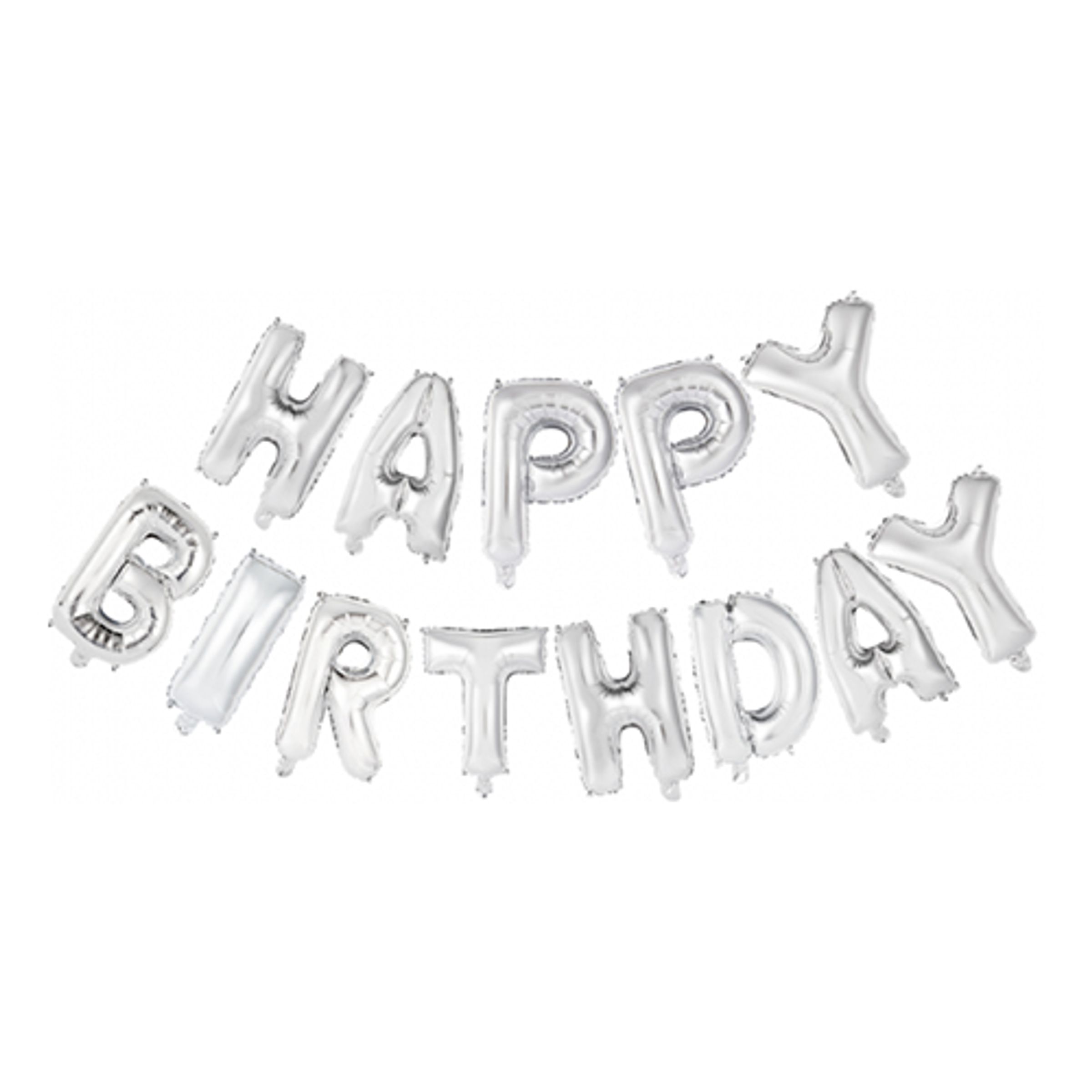 Ballonggirlang Happy Birthday Silver | Hem - Festartiklar - Festdekoration - Girlanger | Pryloteket