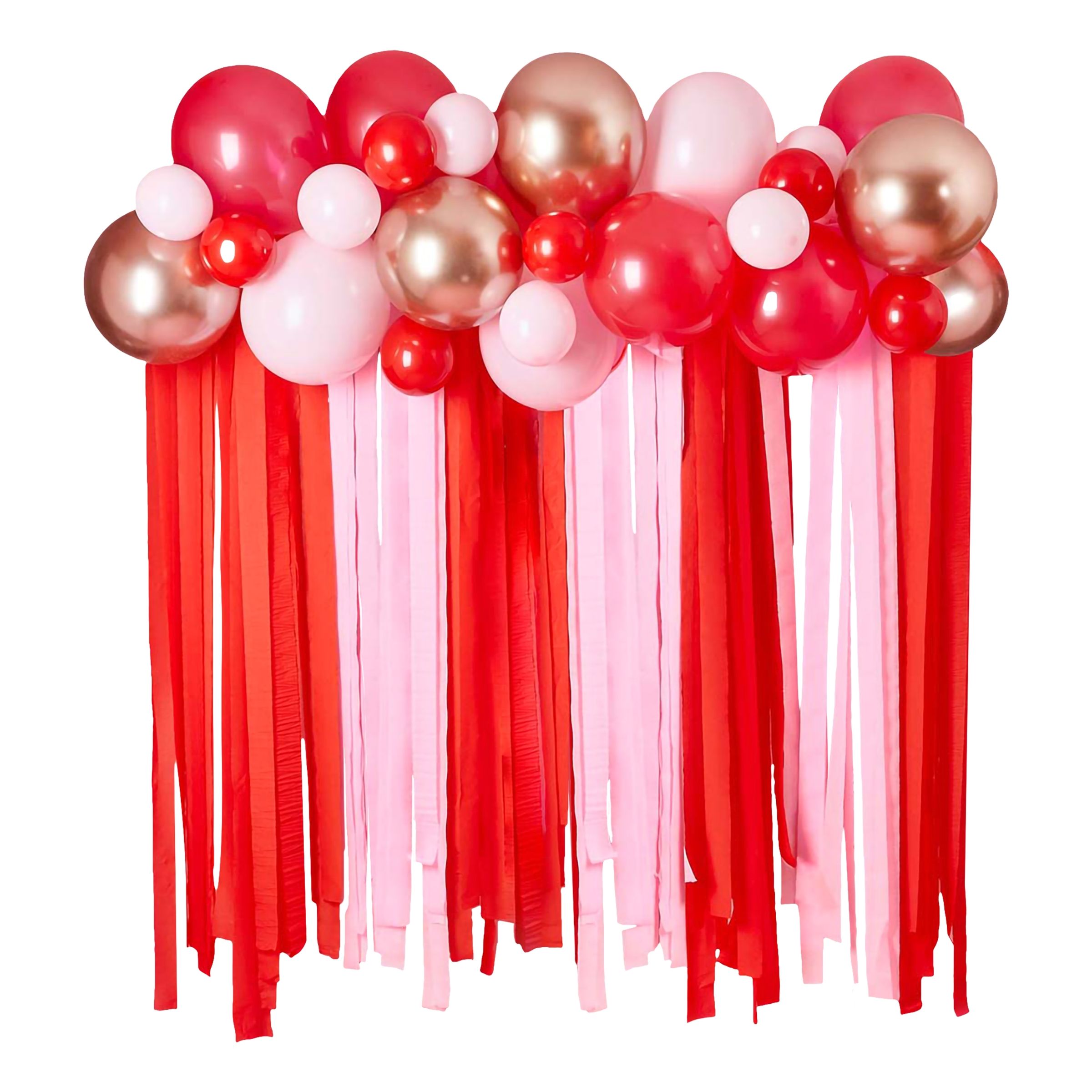 Ballonbue med Streamers Rød/Lyserød