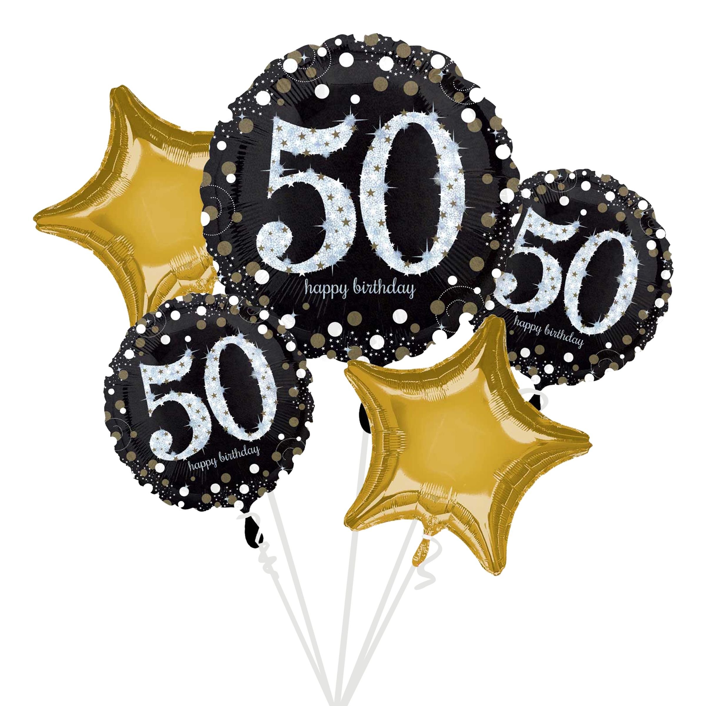 Ballonsæt Sort/Guld 50 år
